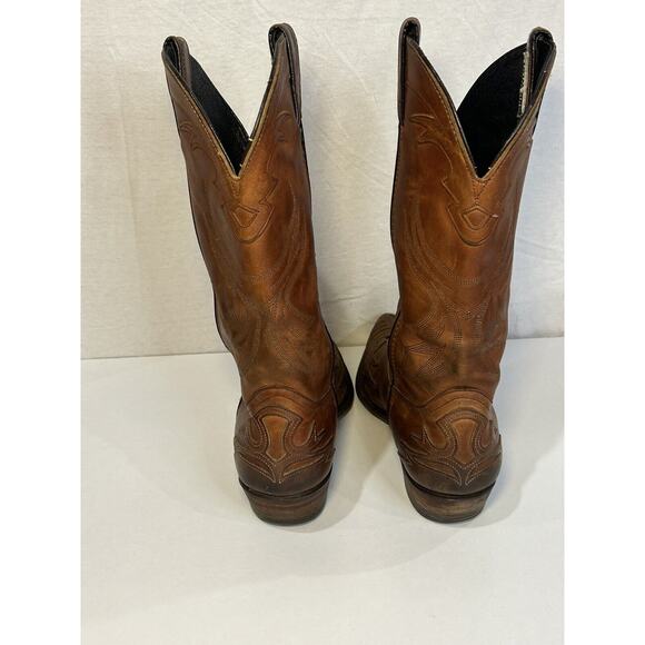 Code West Cowboy Boots Brown Leather Mens 8.5 M Made In USA  display picture 1